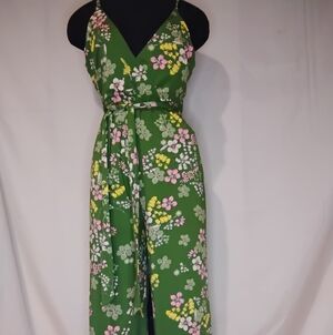 Forever 21 Green Floral Jumpsuit